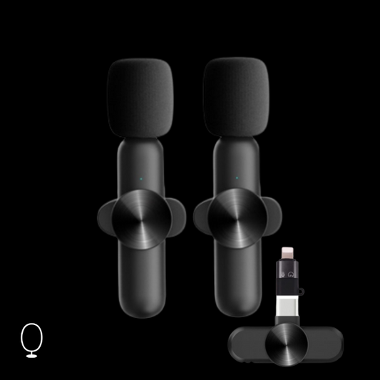 TIAGO JORGE Kit 2 Microfones Profissional de Lapela DPJ Cristal (iPhone & Android)